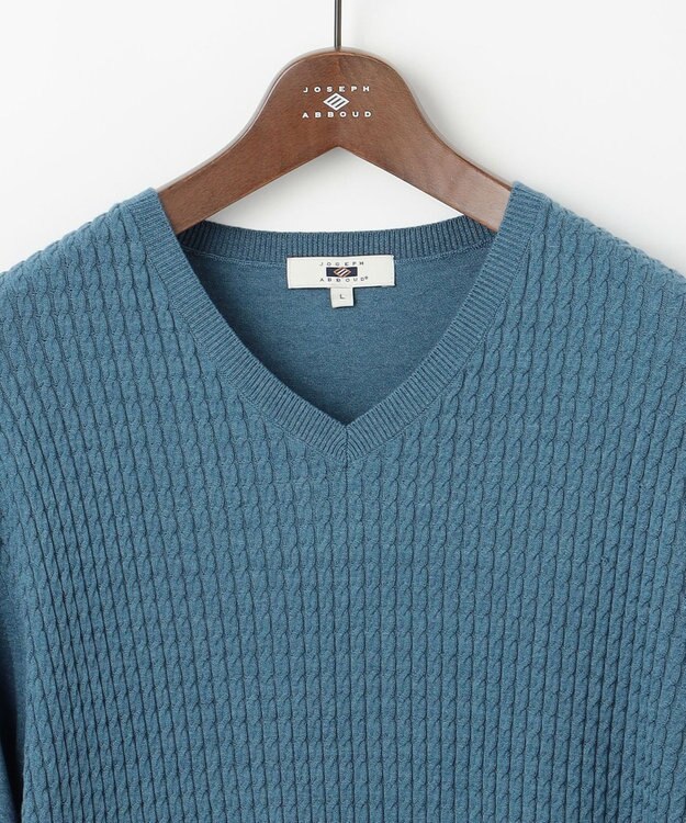 JOSEPH ABBOUD 【チクチクしない/ 3シーズン対応/サスティナブル】SNOWY Vネックセーター ターコイズブルー系