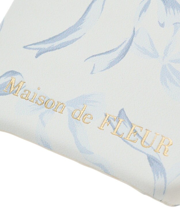 Maison de FLEUR リボンプリントアイフォン16ケース Grayish Blue