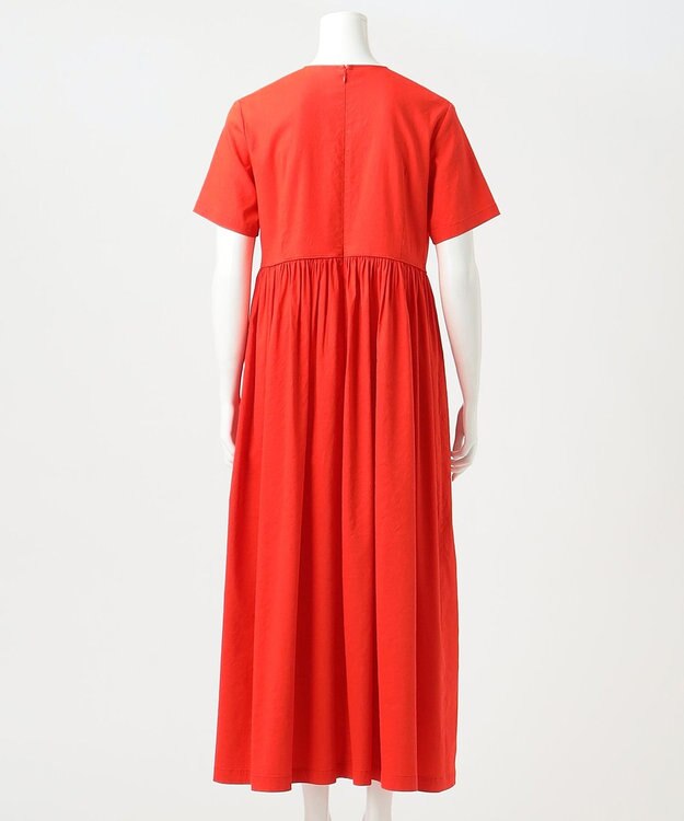 23区 【R(アール)】NALYA リネンヴィスストレッチ ウエスト切替ワンピース ブラッドオレンジ系