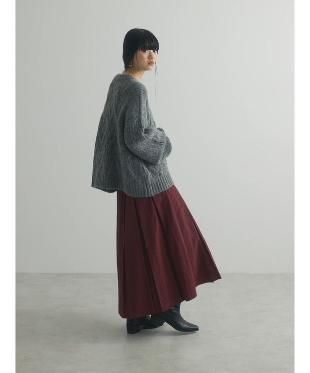 Green Parks armonia. ケーブルニットプルオーバー Charcoal Gray