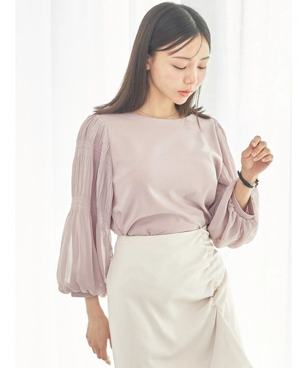 earth music&ecology マジョリカプリーツプルオーバー Pink Beige