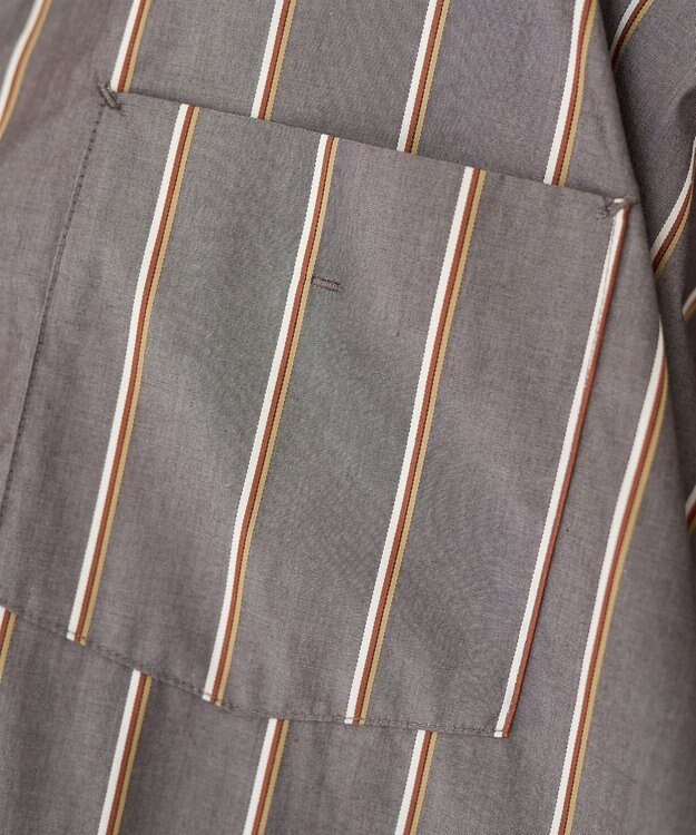 AMERICAN HOLIC ドビーストライプロングシャツ Brown