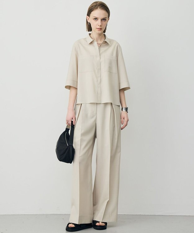 ICB L 【先行予約】ドライクールトロ 5分袖シャツ サンドベージュ