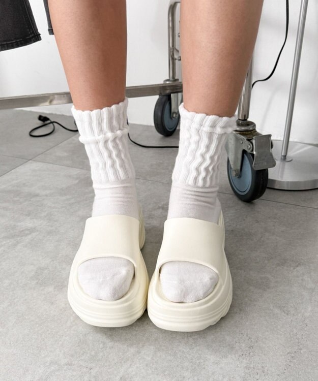 WEGO 厚底デザインラバーサンダル オフホワイト