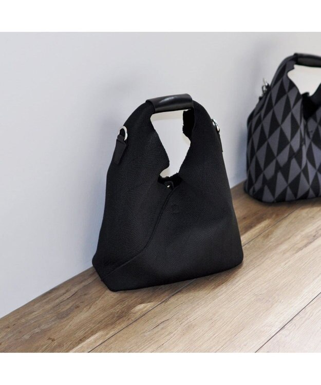 UNBILLION カシュカシュ cachecache ジャガード柄2wayショルダーバッグ ブラック