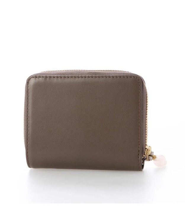 UNBILLION perche ジェムストーンチャームハーフラウンドウォレット オーク