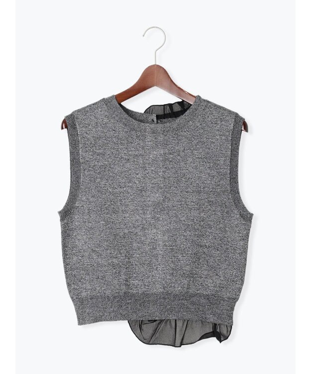 Te chichi シフォンフリルニットベスト グレー