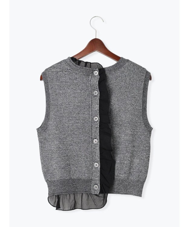 Te chichi シフォンフリルニットベスト グレー