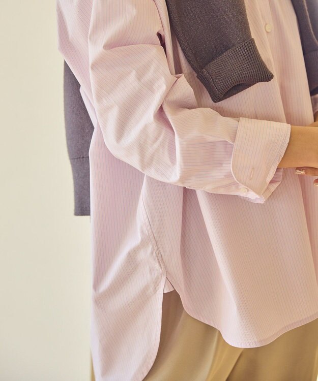 AMERICAN HOLIC イージーケアブロードシャツ Stripe Pink