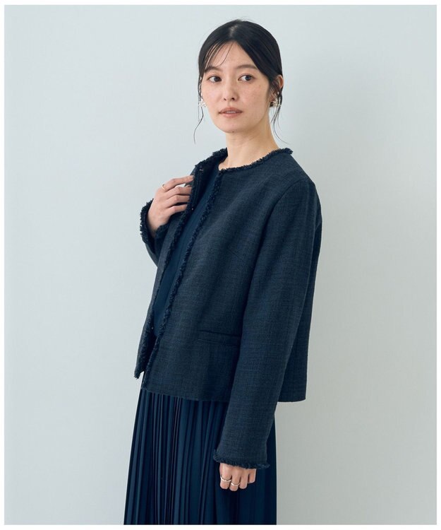 YECCA VECCA ツイードジャケット Navy