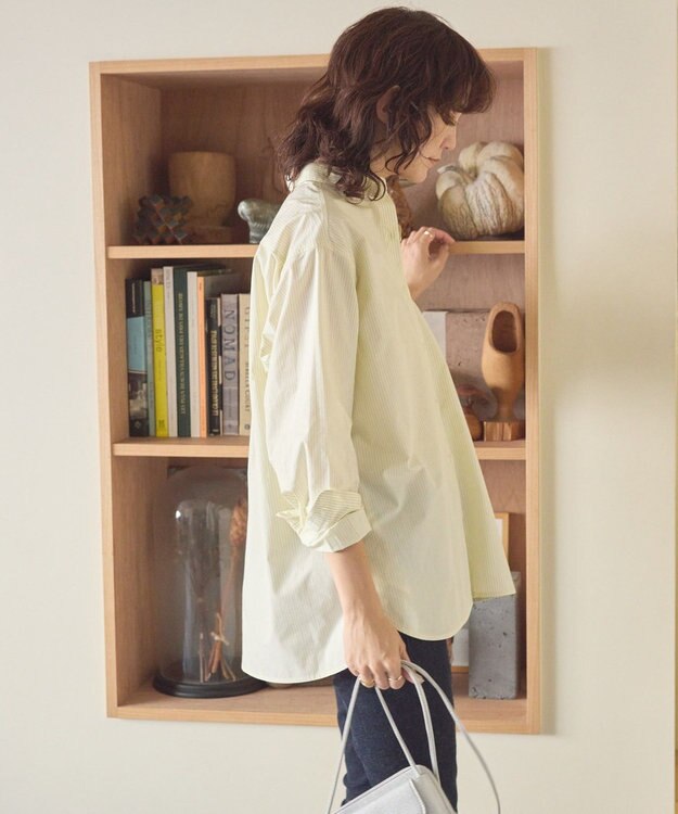 AMERICAN HOLIC イージーケアブロードシャツ Stripe Yellow