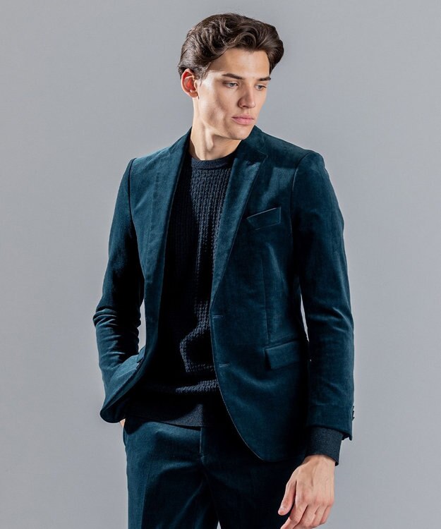 JOSEPH HOMME ライトコーデュロイストレッチ　ジャケット ピーコックグリーン系