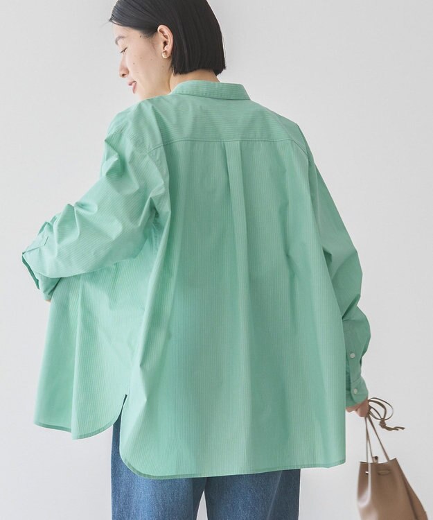 AMERICAN HOLIC イージーケアブロードシャツ Stripe Green