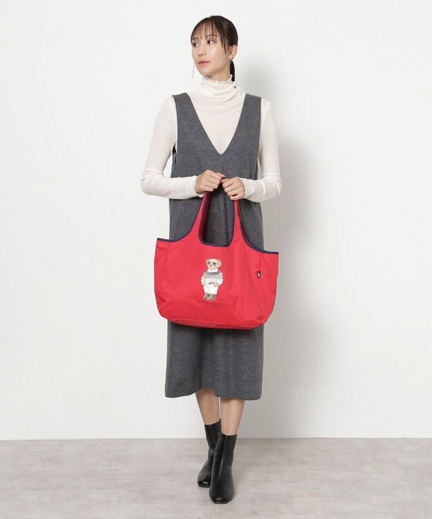 MOONBAT POLO RALPH LAUREN(ポロ ラルフローレン) ポケッタブルレインバッグ SEASON BEAR ポロベア レッド