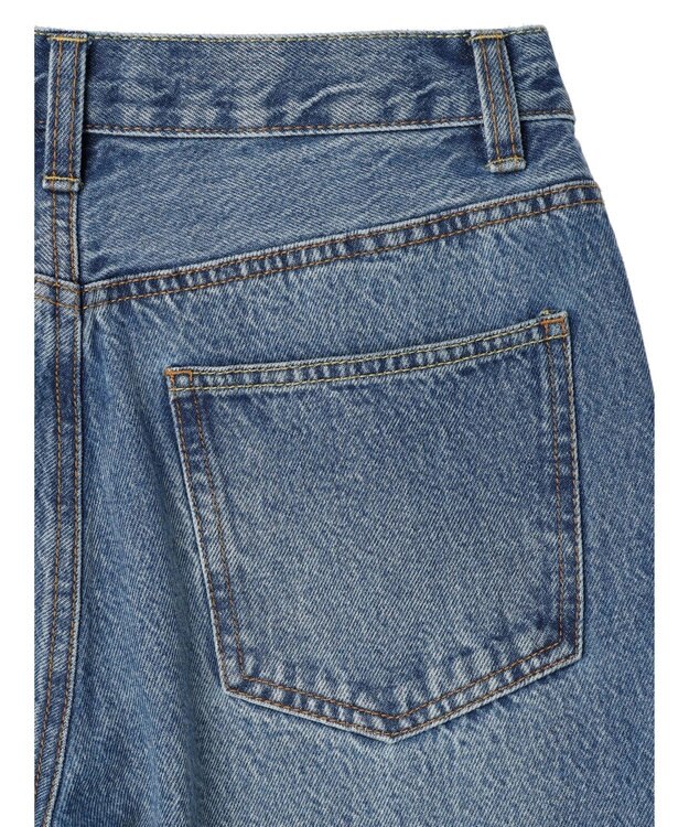 earth music&ecology ウ゛ィンテージ加工テーパードデニム Medium Indigo