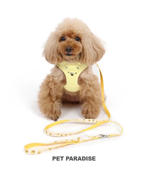PET PARADISE くまのプーさん リード付きハーネス ふわふわパイル SS 黄