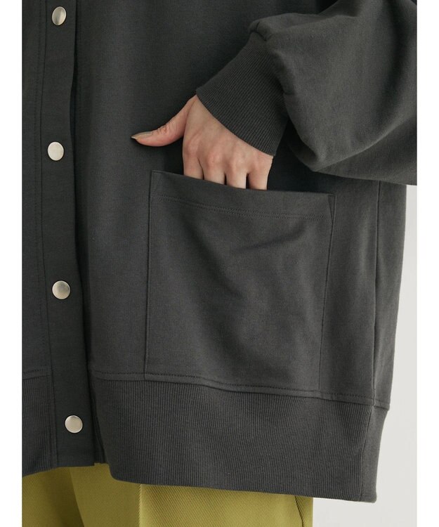 Green Parks ミニ裏毛オーバーサイズカーディガン Dark Gray