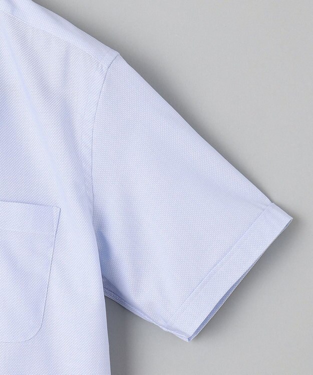 GOTAIRIKU 春夏向け【形態安定】SUMMERPREMIUMPLEATS_ボタンダウン 半袖ドレスシャツ サックスブルー系