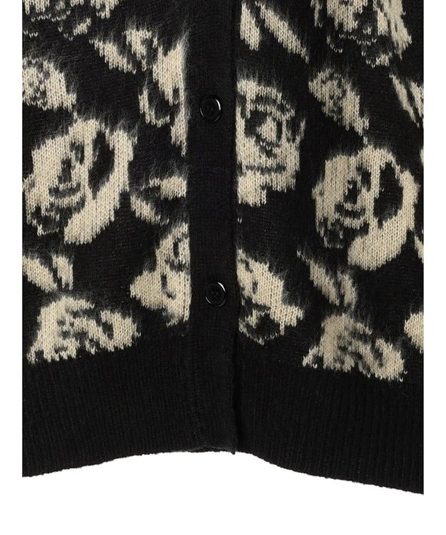 Green Parks ・ＳＵＧＡＲ　ＳＰＯＯＮ　フラワーシャギーカーディガン Black