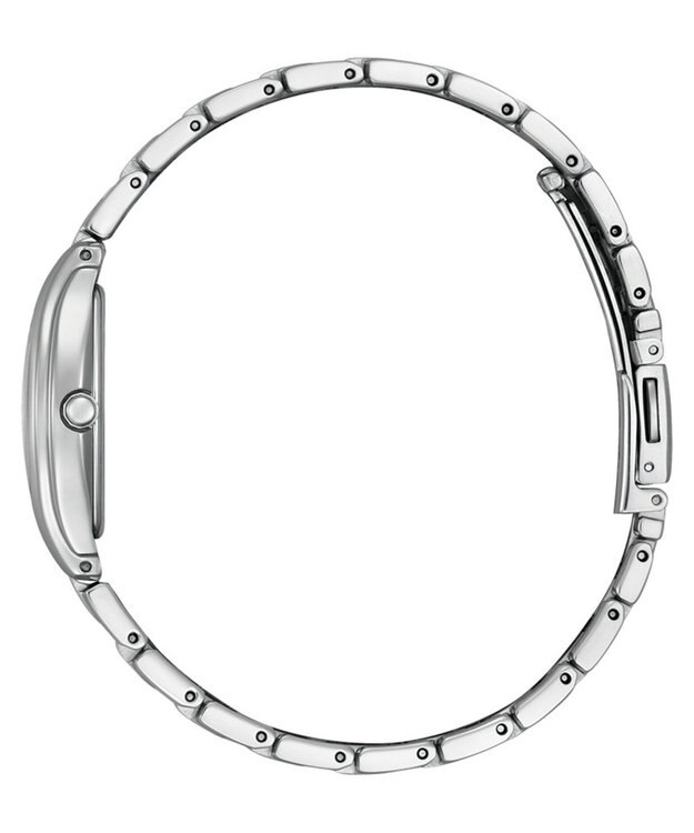 CITIZEN 【数量限定モデル】レッドの文字板が印象的な電池交換不要トノー型ウオッチ シルバー