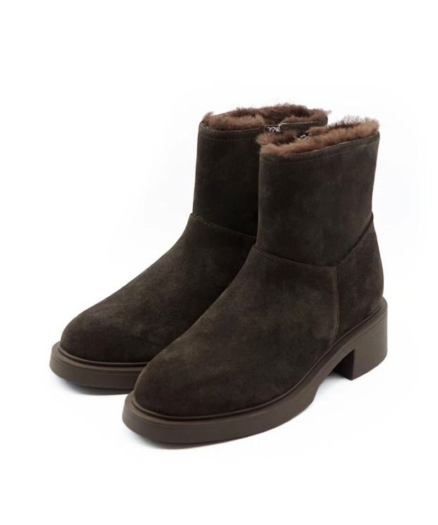 APOM ウォータープルーフムートンブーツ 45 ダークブラウンスエード