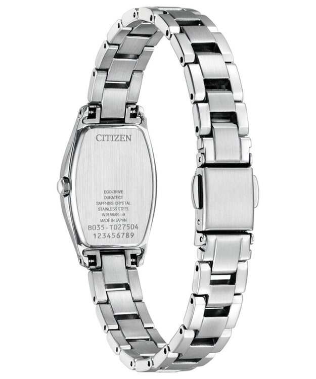 CITIZEN 【数量限定モデル】レッドの文字板が印象的な電池交換不要トノー型ウオッチ シルバー