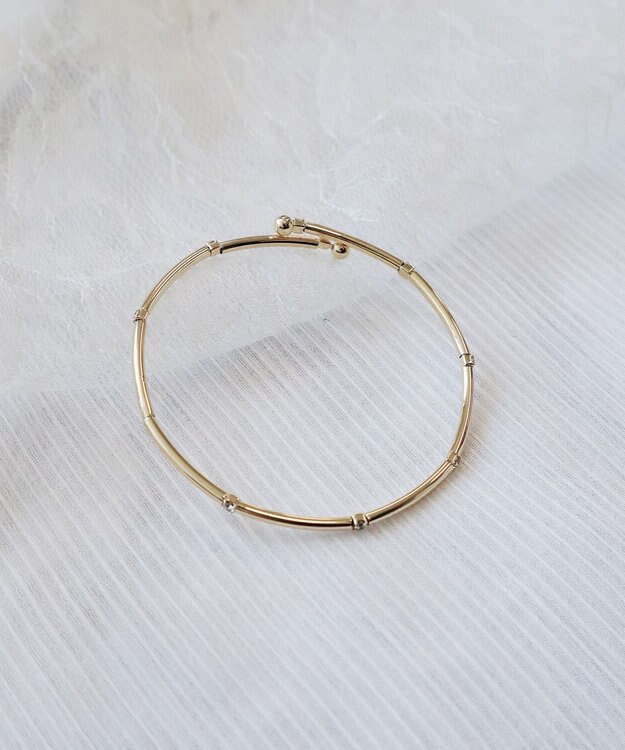 Tiaclasse ストーンワイヤーバングル ゴールド