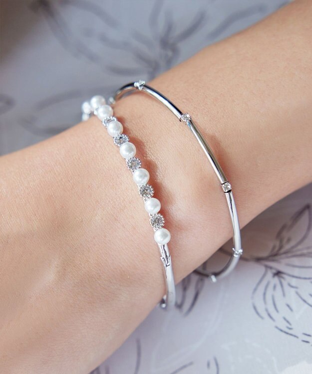 Tiaclasse ストーンワイヤーバングル シルバー