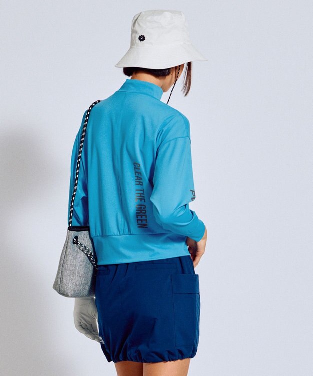 PW CIRCULUS 【吸水速乾 / UV遮蔽率99.5% UVカット / ストレッチ】【WOMEN】ドルマンスリーブモックネックT ゴルフウェア レディース スカイブルー系