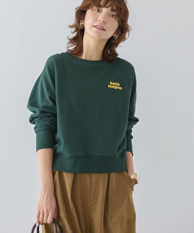 AMERICAN HOLIC サガラ刺繍裏毛プルオーバー Green