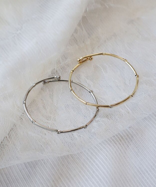 Tiaclasse ストーンワイヤーバングル ゴールド