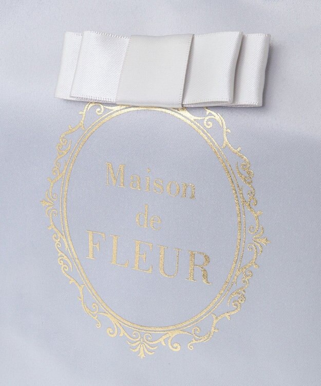 Maison de FLEUR フレームロゴサテンバッグ Grayish Blue