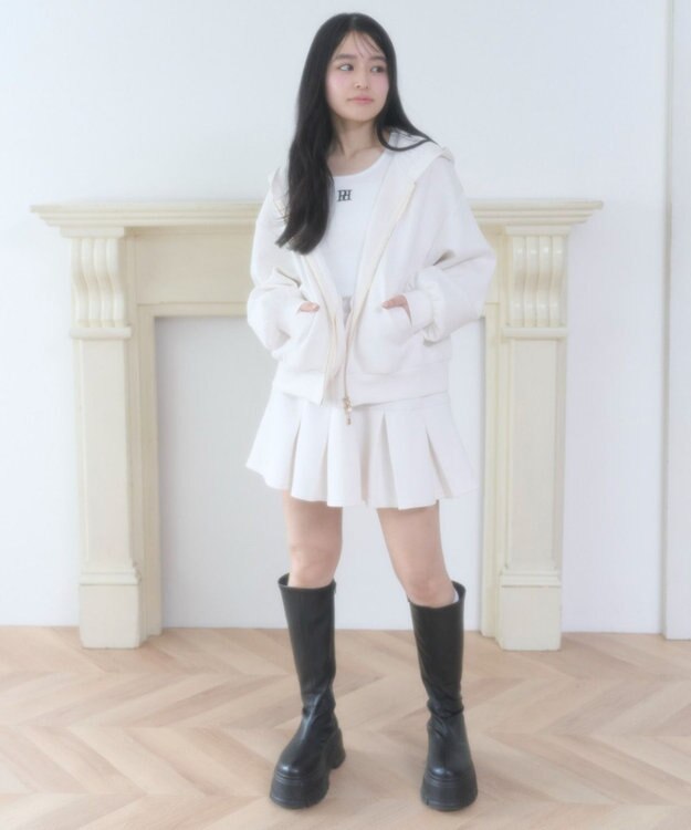 WEGO ダンボールプリーツスカパン ホワイトアイボリー