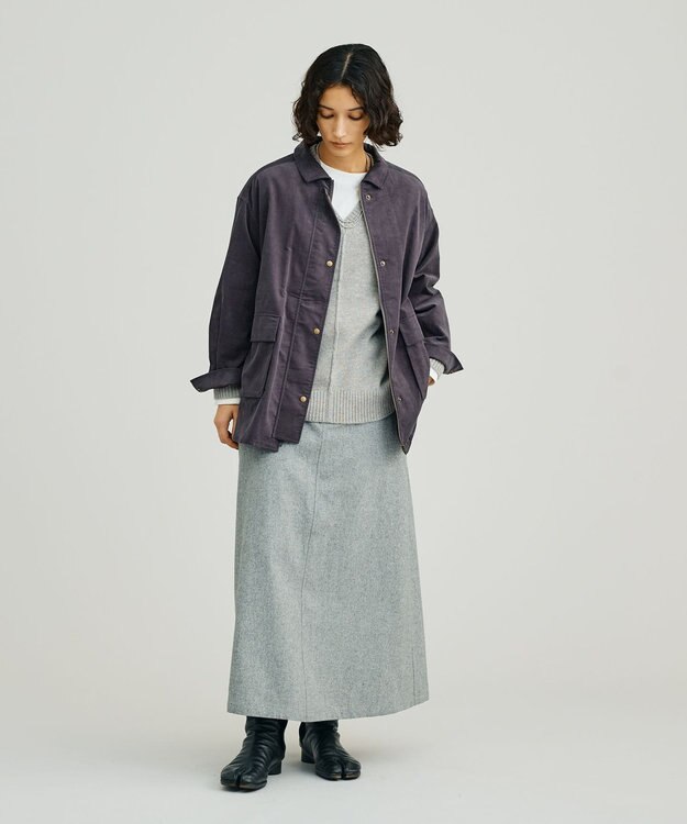 J.PRESS YORK STREET 【WOMEN】コーデュロイ シャツブルゾン グレー系