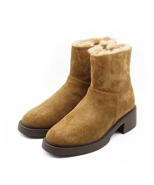 APOM ウォータープルーフムートンブーツ 45 キャメルスエード