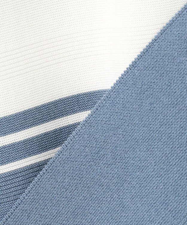 J.PRESS LADIES 【洗える】LINKS WG ホールガーメント ニット ブルー×オフ系