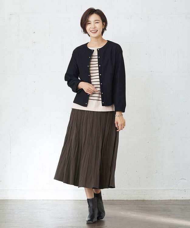 J.PRESS LADIES S バスクボーダー カットソー ライトグレー系1