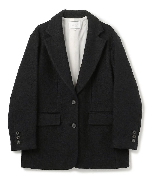 BEIGE， 【VERY 2月号掲載】SOLEIL / オーバーサイズツイードジャケット Black