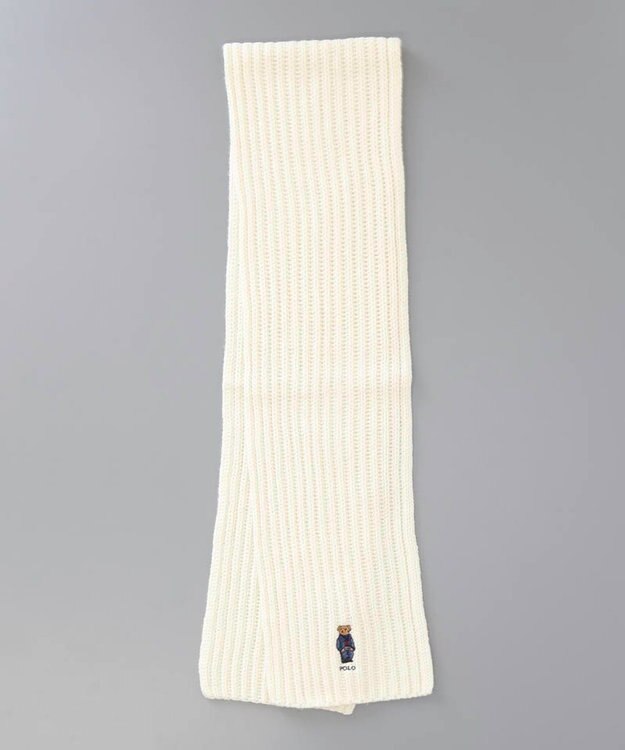 AURORA 【 POLO RALPH LAUREN（ポロ ラルフ ローレン） 】 POLOベア ウールニットマフラー クリーム