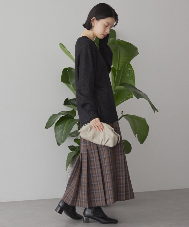 AMERICAN HOLIC ラグランラメニットプルオーバー Black