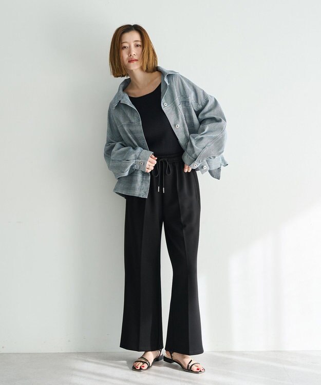YECCA VECCA 袖釦7分袖リブニット Off White
