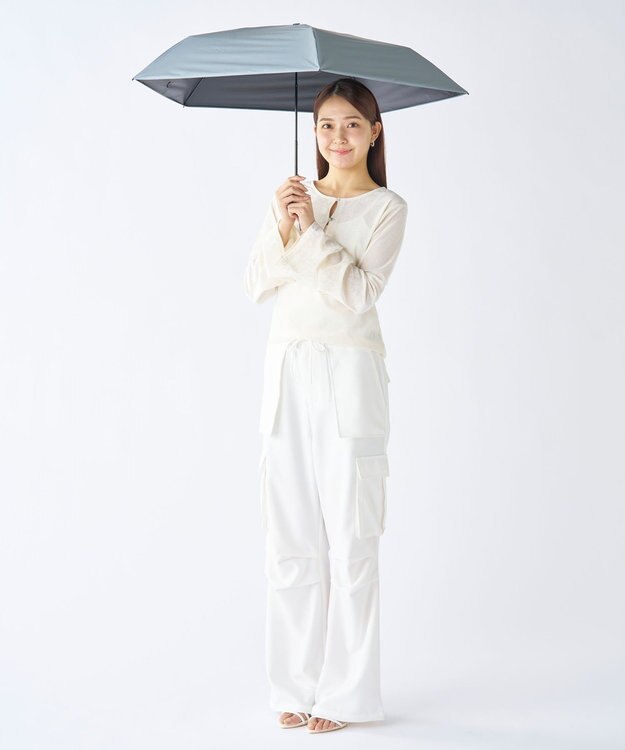 MOONBAT 【遮光100％/超軽量 /雑誌掲載】マジで軽い傘 晴雨兼用折りたたみ日傘 50cm マジカルテックプロテクション ライトグレー