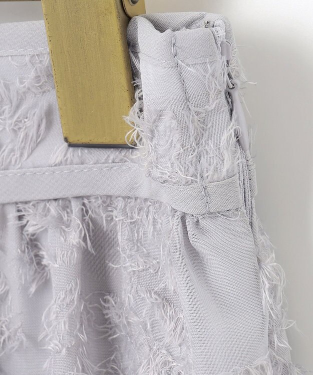 ANY SIS 【洗える】フェザーフラワージャカード スカート ライトグレー