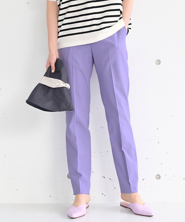 自由区 【ご好評につき新色追加・接触冷感・UVカット・吸水速乾・洗える・XXSサイズあり】シェルタリングドライオックス テーパードパンツ ライラック系