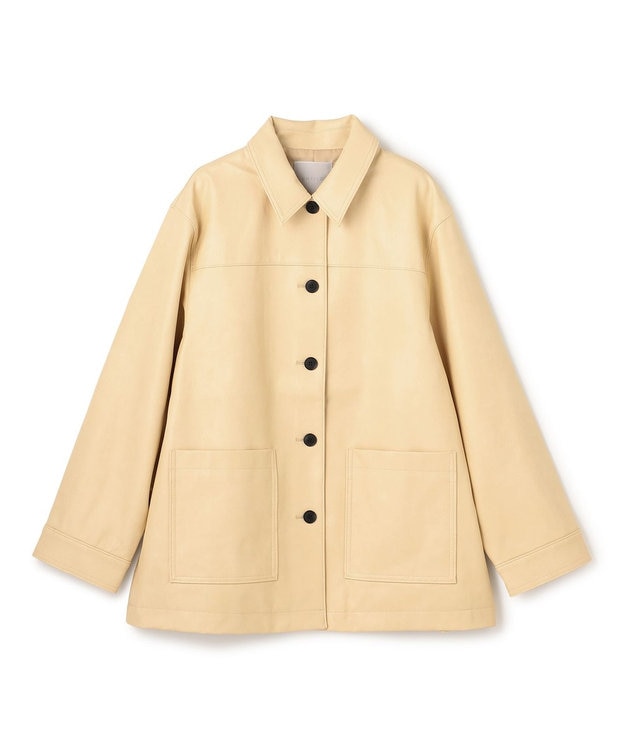 UNFILO L 【洗える】フェイクレザー ジャケット バターイエロー