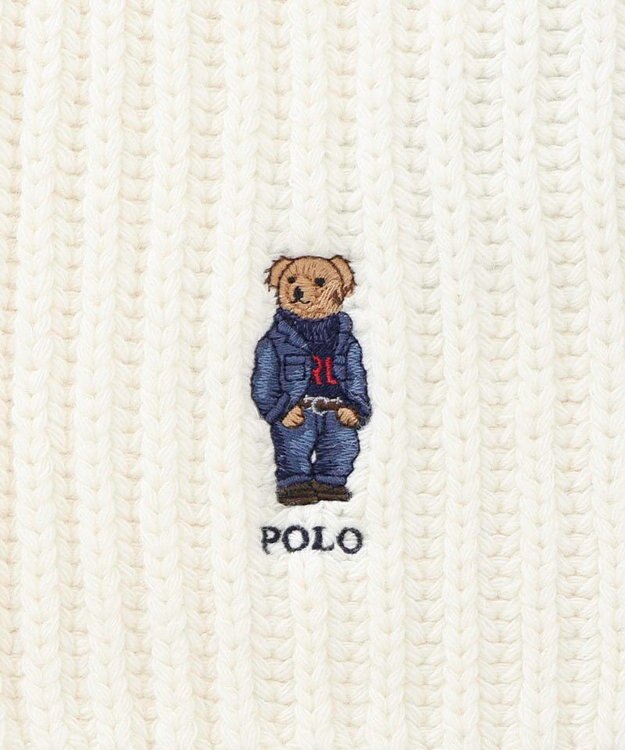 AURORA 【 POLO RALPH LAUREN（ポロ ラルフ ローレン） 】 POLOベア ウールニットマフラー クリーム