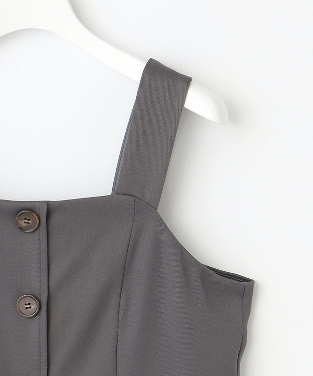 Feroux フレアチュール ジャンパースカート グレー系