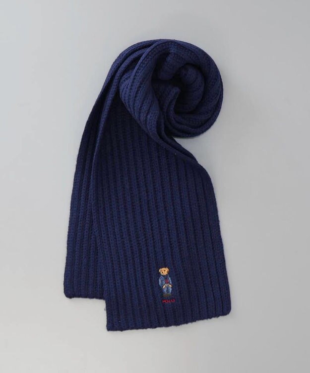 AURORA 【 POLO RALPH LAUREN（ポロ ラルフ ローレン） 】 POLOベア ウールニットマフラー ネイビー