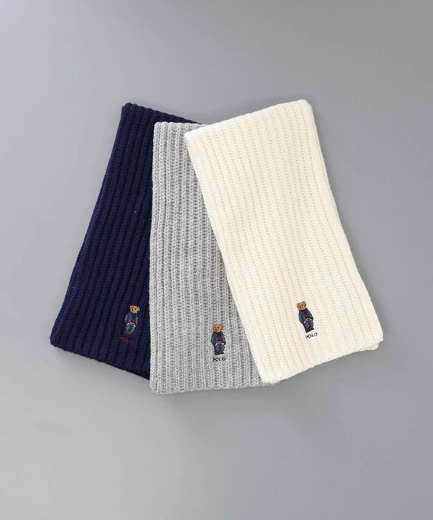 AURORA 【 POLO RALPH LAUREN（ポロ ラルフ ローレン） 】 POLOベア ウールニットマフラー クリーム