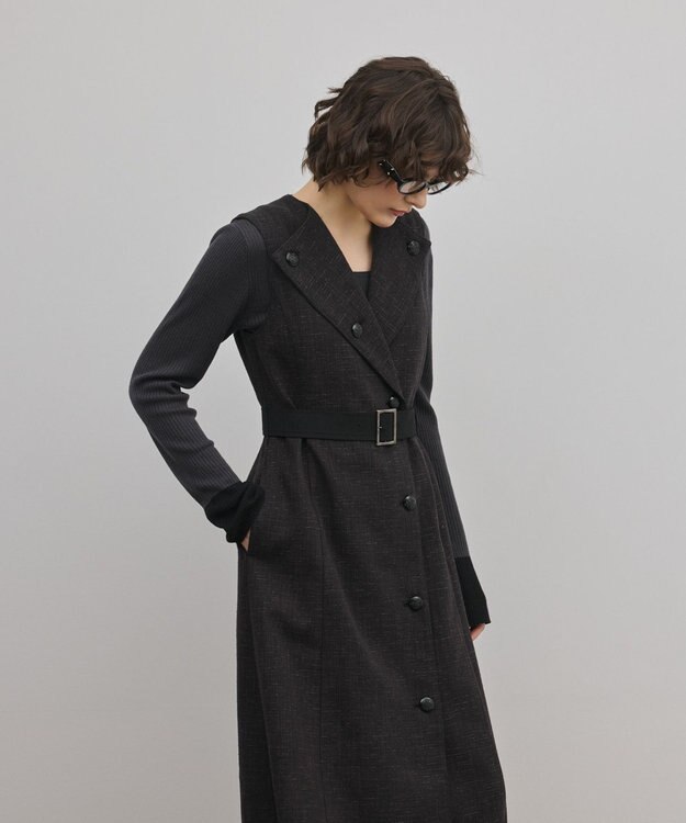 GRACE CONTINENTAL ツイーディジャンパースカート ブラック